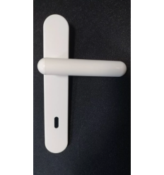COPPIA MANIGLIA X PORTA OLIVARI MOD. BOMA A PLACCA NYLON PLASTICA BIANCA