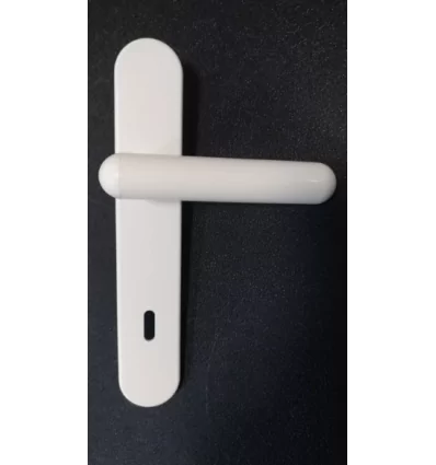 COPPIA MANIGLIA X PORTA OLIVARI MOD. BOMA A PLACCA NYLON PLASTICA BIANCA