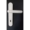 COPPIA MANIGLIA X PORTA OLIVARI MOD. BOMA A PLACCA NYLON PLASTICA BIANCA