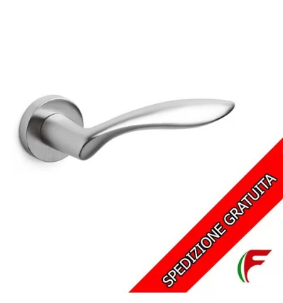 MANIGLIA PER PORTA OLIVARI ONDA A ROSETTA CROMATO OPACO MADE IN ITALY